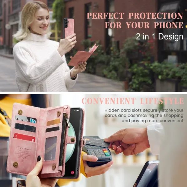 WALLET Ochranný kryt s peňaženkou 2v1 pre Samsung Galaxy S23 FE 5G ružový