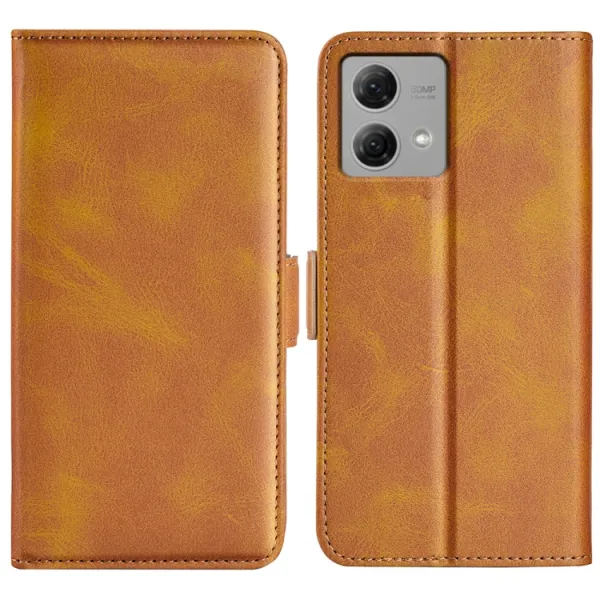 SIDE Peňaženkové puzdro pre Motorola Moto G84 5G svetlohnedé