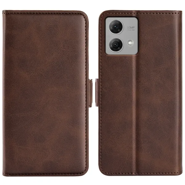 SIDE Peňaženkové puzdro pre Motorola Moto G84 5G tmavohnedé