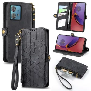 GEOM Peňaženkové puzdro pre Motorola Moto G84 5G čierne