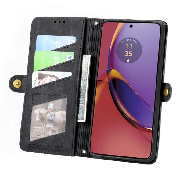 GEOM Peňaženkové puzdro pre Motorola Moto G84 5G čierne