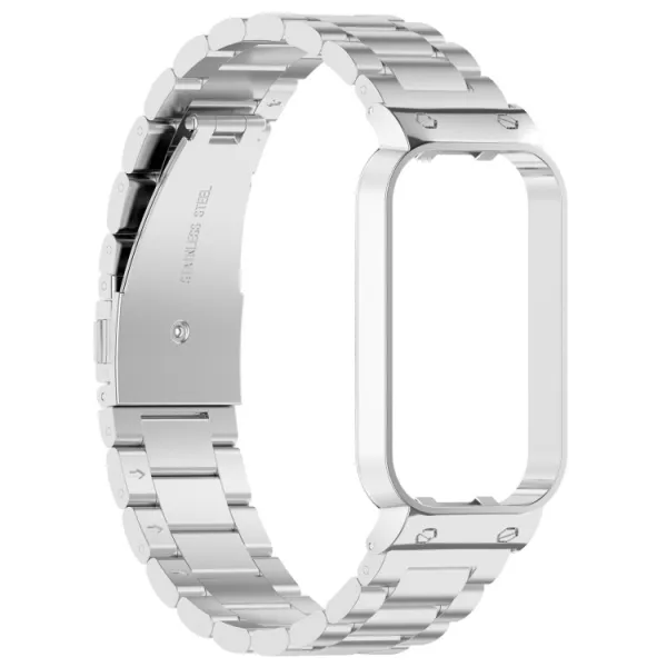 TECH-PROTECT Kovový remienok s krytom Xiaomi Smart Band 8 Active strieborný