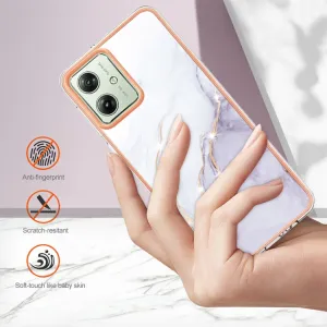 IMD MARBLE Ochranný kryt pre Motorola Moto G54 5G / G54 Power Edition 5G WHITE