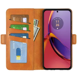 SIDE Peňaženkové puzdro pre Motorola Moto G84 5G svetlohnedé