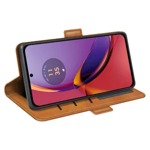 SIDE Peňaženkové puzdro pre Motorola Moto G84 5G svetlohnedé
