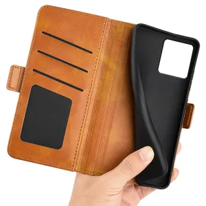 SIDE Peňaženkové puzdro pre Motorola Moto G84 5G svetlohnedé