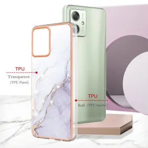 IMD MARBLE Ochranný kryt pre Motorola Moto G54 5G / G54 Power Edition 5G WHITE