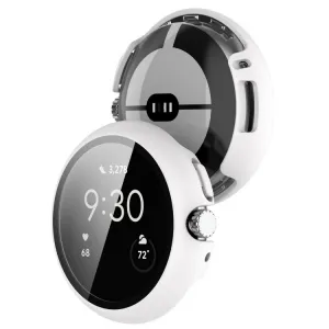 PC FULL COVER Plastový kryt so sklom pre Google Pixel Watch / Pixel Watch 2 biely