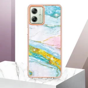IMD MARBLE Ochranný kryt pre Motorola Moto G54 5G / G54 Power Edition 5G GREEN GOLD