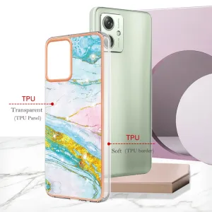 IMD MARBLE Ochranný kryt pre Motorola Moto G54 5G / G54 Power Edition 5G GREEN GOLD