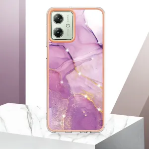 IMD MARBLE Ochranný kryt pre Motorola Moto G54 5G / G54 Power Edition 5G PURPLE