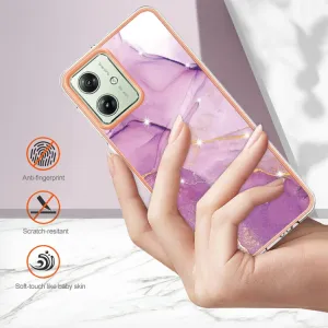 IMD MARBLE Ochranný kryt pre Motorola Moto G54 5G / G54 Power Edition 5G PURPLE