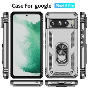 RING Ochranný kryt s držiakom pre Google Pixel 8 Pro strieborný