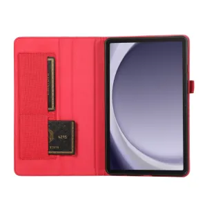 FABRIC Zaklápací obal pre Samsung Galaxy Tab A9+ červený