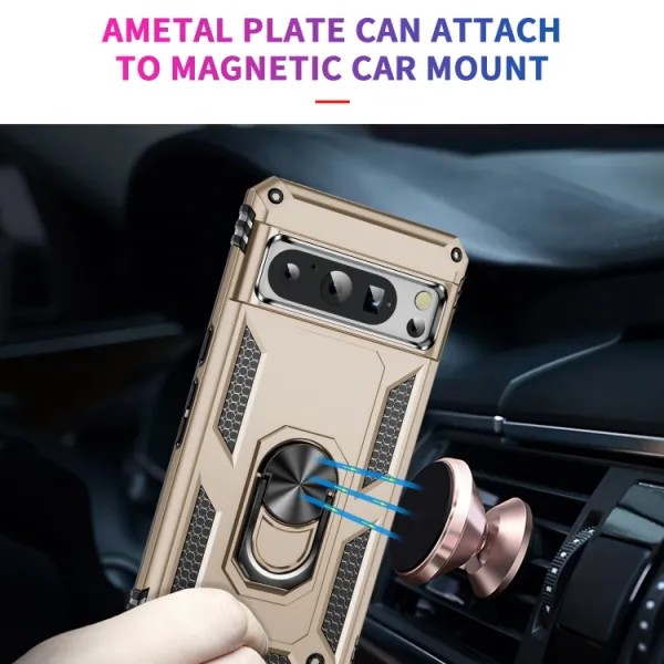 RING Ochranný kryt s držiakom pre Google Pixel 8 Pro zlatý