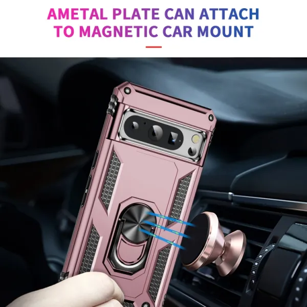 RING Ochranný kryt s držiakom pre Google Pixel 8 Pro ružový