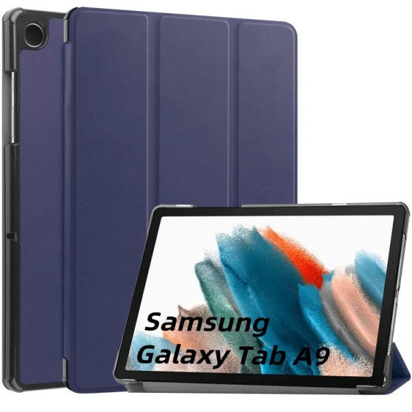 LEATHER Zaklápací kryt Samsung Galaxy Tab A9 modrý