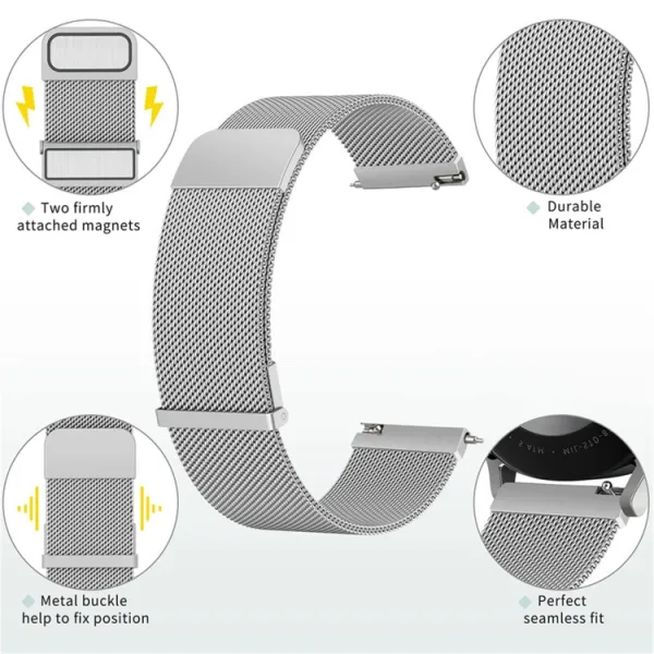 MILANESE Kovový remienok Huawei Watch GT 4 41mm strieborný
