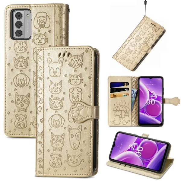 ART Peňaženkový kryt Nokia G42 5G ANIMALS zlatý
