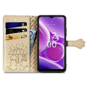 ART Peňaženkový kryt Nokia G42 5G ANIMALS zlatý