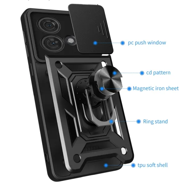 RING CAMERA Kryt s držiakom pre Motorola Edge 40 Neo modrý