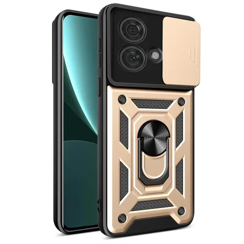 RING CAMERA Kryt s držiakom pre Motorola Edge 40 Neo zlatý
