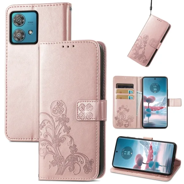 ART FLOWERS Peňaženkový obal pre Motorola Edge 40 Neo svetloružový