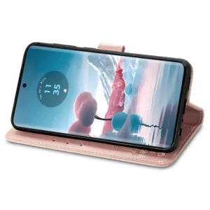 ART FLOWERS Peňaženkový obal pre Motorola Edge 40 Neo svetloružový