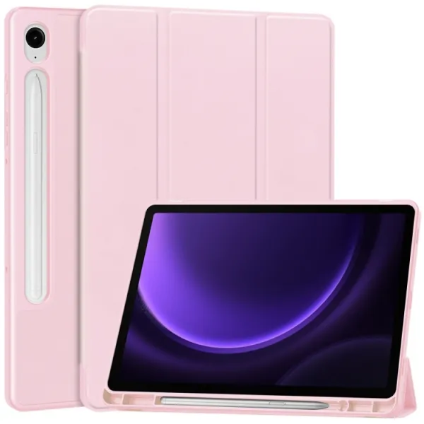 LEATHER Zaklápací kryt Samsung Galaxy Tab S9 FE / Tab S10 FE / Tab S10 Lite ružový