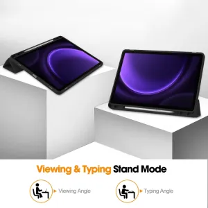 LEATHER Zaklápací kryt Samsung Galaxy Tab S9 FE / Tab S10 FE / Tab S10 Lite čierny