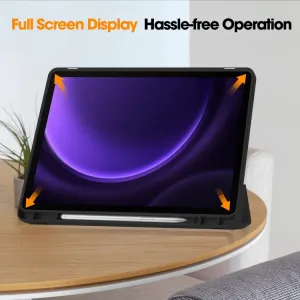 LEATHER Zaklápací kryt Samsung Galaxy Tab S9 FE / Tab S10 FE / Tab S10 Lite čierny