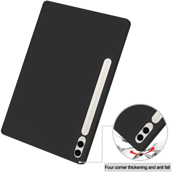 LEATHER Zaklápací kryt Samsung Galaxy Tab S9 FE+ čierny