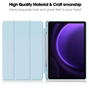 LEATHER Zaklápací kryt Samsung Galaxy Tab S9 FE / Tab S10 FE / Tab S10 Lite svetlomodrý
