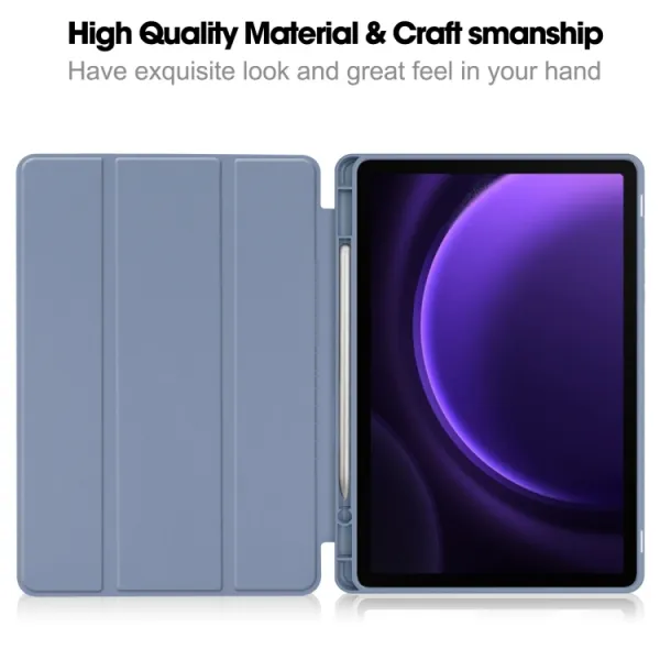 LEATHER Zaklápací kryt Samsung Galaxy Tab S9 FE / Tab S10 FE / Tab S10 Lite fialový