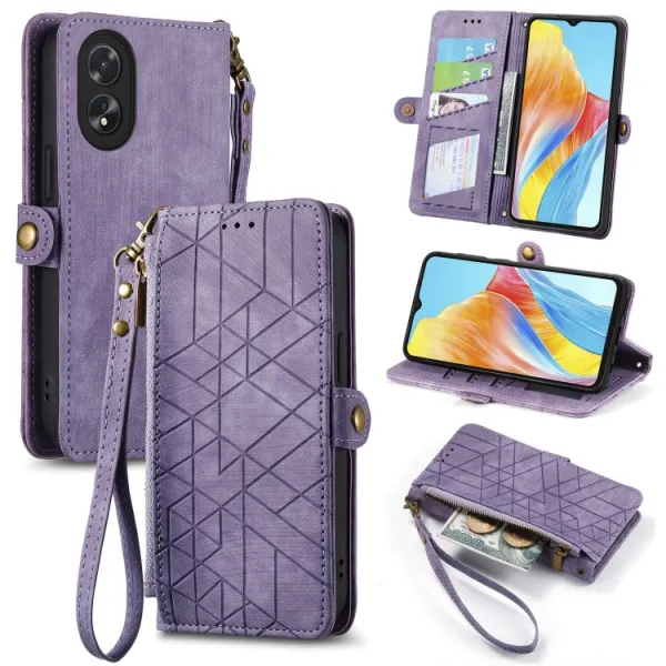 GEOM Peňaženkové puzdro pre Oppo A38 fialové