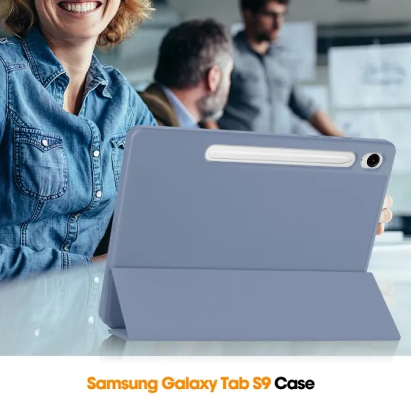 LEATHER Zaklápací kryt Samsung Galaxy Tab S9 FE / Tab S10 FE / Tab S10 Lite fialový