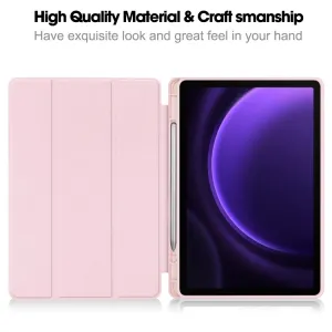LEATHER Zaklápací kryt Samsung Galaxy Tab S9 FE / Tab S10 FE / Tab S10 Lite ružový