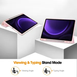 LEATHER Zaklápací kryt Samsung Galaxy Tab S9 FE / Tab S10 FE / Tab S10 Lite ružový