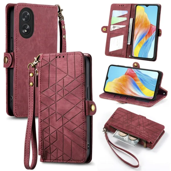 GEOM Peňaženkové puzdro pre Oppo A38 červené