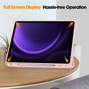 LEATHER Zaklápací kryt Samsung Galaxy Tab S9 FE / Tab S10 FE / Tab S10 Lite ružový