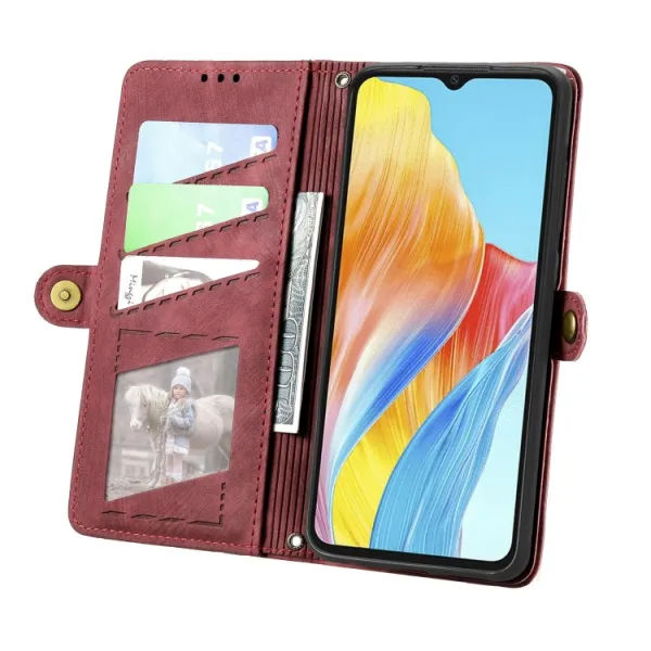 GEOM Peňaženkové puzdro pre Oppo A38 červené