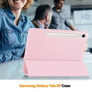 LEATHER Zaklápací kryt Samsung Galaxy Tab S9 FE / Tab S10 FE / Tab S10 Lite ružový