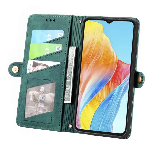 GEOM Peňaženkové puzdro pre Oppo A38 zelené