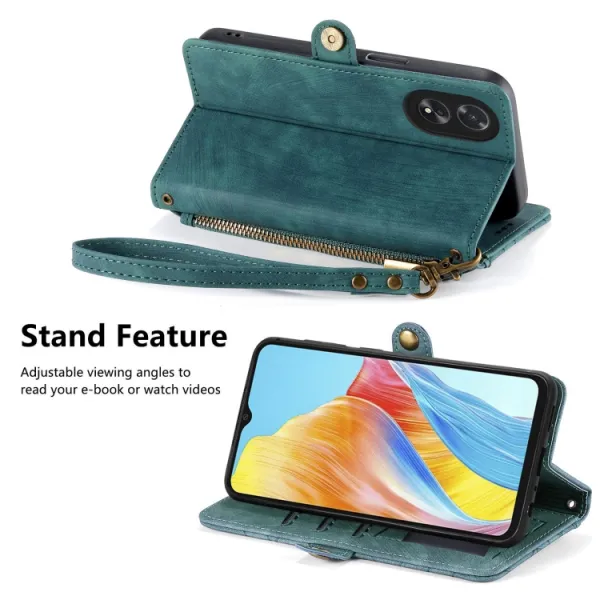 GEOM Peňaženkové puzdro pre Oppo A38 zelené