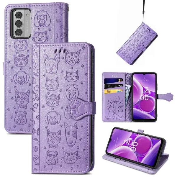 ART Peňaženkový kryt Nokia G42 5G ANIMALS fialový