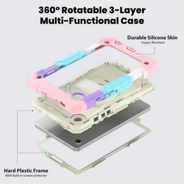 SOLID 360 Odolný obal pre Samsung Galaxy Tab A9+ RAINBOW