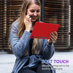 RUBBER Ochranný kryt pre Samsung Galaxy Tab S9 FE+ / S9+ / S10+ červený