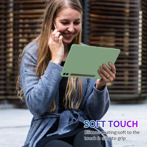RUBBER Ochranný kryt pre Samsung Galaxy Tab S9 FE+ / S9+ / S10+ zelený