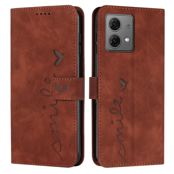 ART SMILE Peňaženkový kryt so šnúrkou Motorola Moto G84 5G hnedý