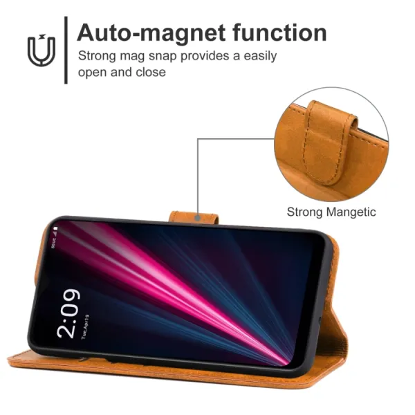 SMOOTH Peňaženkové puzdro pre T Phone Pro / T Phone Pro 2023 hnedé